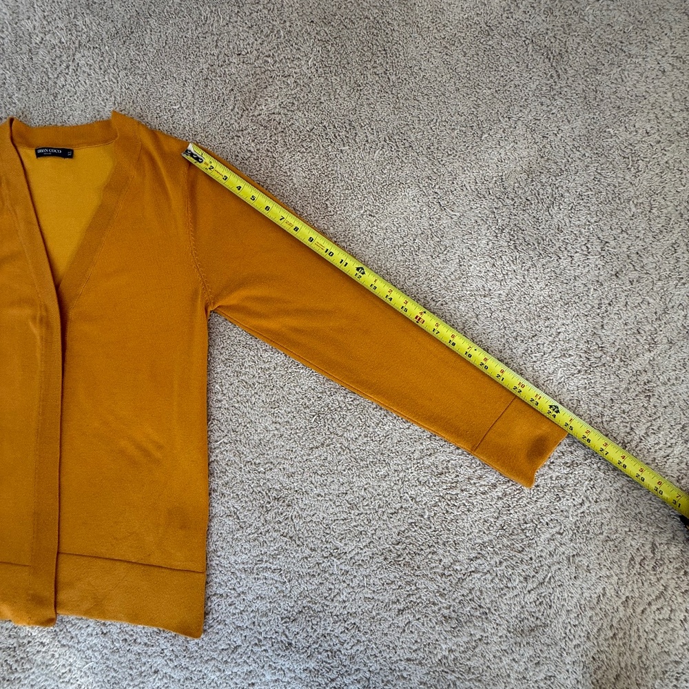 Urban Coco Mustard Yellow Open Front Cardigan Size XL - Picture 9 of 9